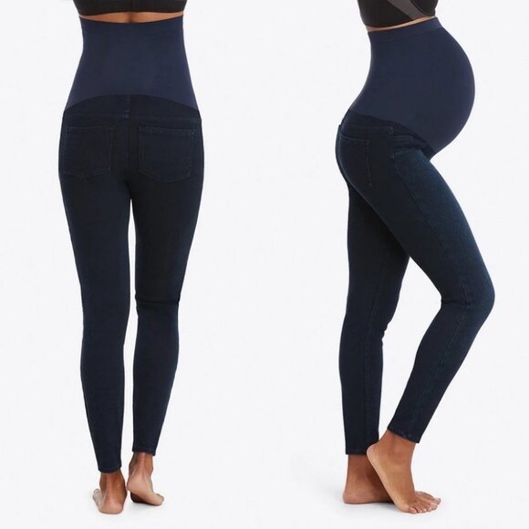 Spanx Mama Ankle Leggings Jean-Ish Jeggings Dark Blue Size XS Magic Supportive - Picture 2 of 13